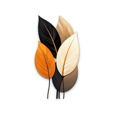 Beş Yapraklı Minimal Buket Metal Tablo 35x65 cm