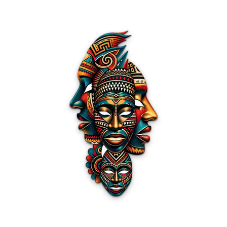Afrika Maskesi Totemi Metal Tablo 34x65 cm