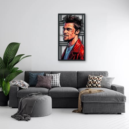 Sigara İçen Asi Portre Metal Tablo 46x80 cm