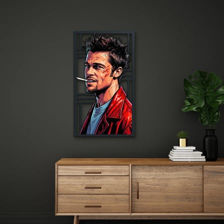 Sigara İçen Asi Portre Metal Tablo 46x80 cm