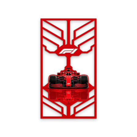 Kırmızı Formula 1 Yarış Aracı Metal Tablo 53x95 cm