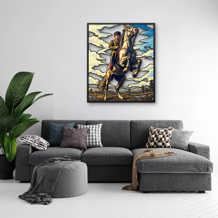 Şahlanan Atta Başkomutan Metal Tablo 81x95 cm