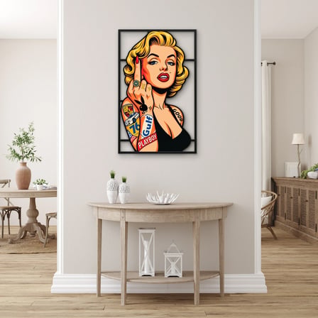 Dövmeli Pop Art İkon Metal Tablo 50x80 cm