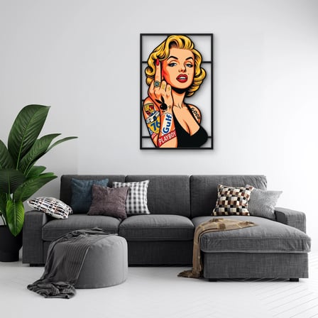 Dövmeli Pop Art İkon Metal Tablo 50x80 cm