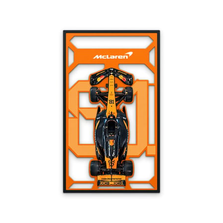 Turuncu Formula 1 Yarış Aracı Metal Tablo 39x65 cm