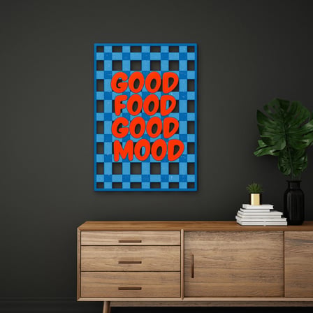 Good Food Good Mood Tabelası Metal Tablo 45x65 cm