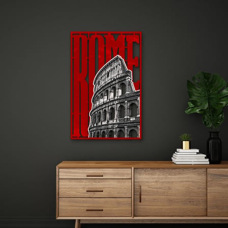 Roma Kolezyumu Metal Tablo 53x80 cm