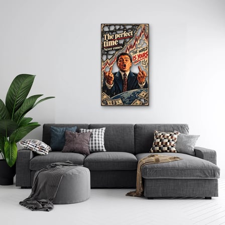 The World Is Yours Borsacı Portresi Metal Tablo 55x95 cm