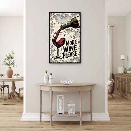 More Wine Please Tabelası Metal Tablo 49x80 cm