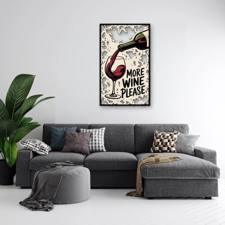 More Wine Please Tabelası Metal Tablo 49x80 cm
