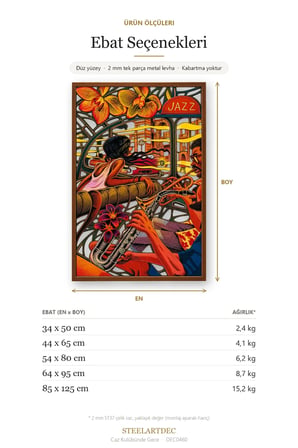Caz Kulübünde Gece Metal Tablo 85x125 cm