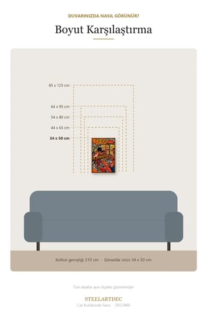 Caz Kulübünde Gece Metal Tablo 85x125 cm