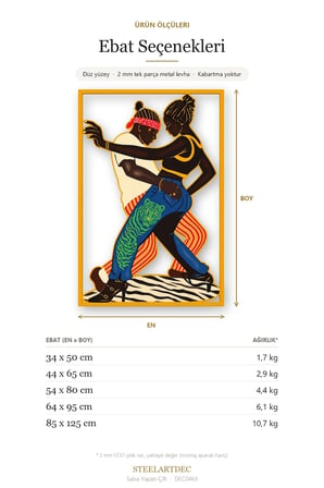 Salsa Yapan Çift Metal Tablo 44x65 cm