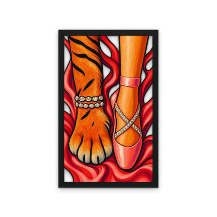 Kaplan Pençesi ve Balerin Metal Tablo 41x65 cm