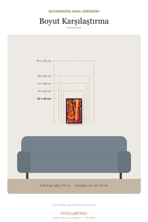 Kaplan Pençesi ve Balerin Metal Tablo 79x125 cm