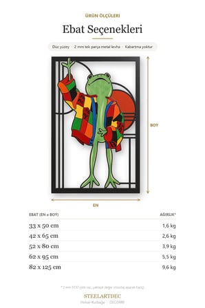 Hırkalı Kurbağa Metal Tablo 42x65 cm