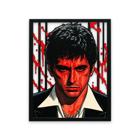 Kırmızı Gangster Portresi Metal Tablo 40x50 cm
