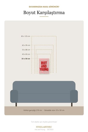 Hot and Young Metal Tablo 43x65 cm
