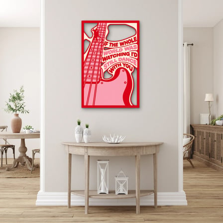 Seninle Hâlâ Dans Ederim Gitar Metal Tablo 53x80 cm