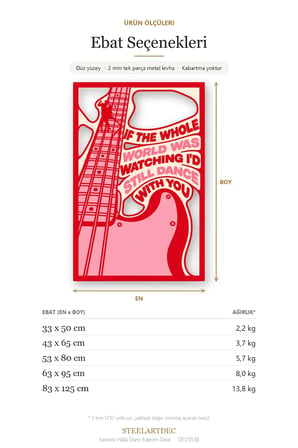Seninle Hâlâ Dans Ederim Gitar Metal Tablo 53x80 cm