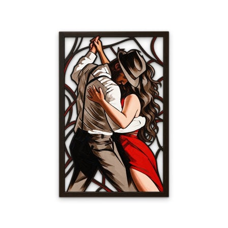 Tutkulu Tango Kucaklaşması Metal Tablo 43x65 cm