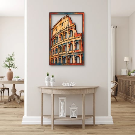 Renkli Kolezyum Metal Tablo 33x50 cm