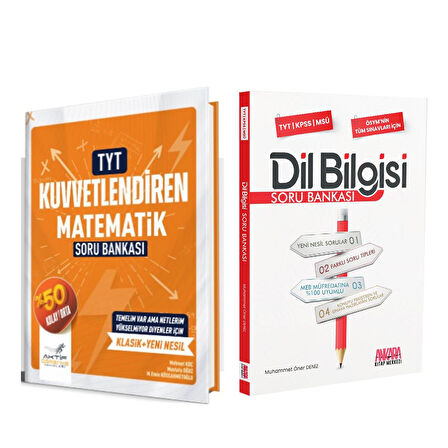 Aktif Öğrenme TYT Matematik Kuvvetlendiren ve AKM Dil Bilgisi Soru Bankası Seti 2 Kitap