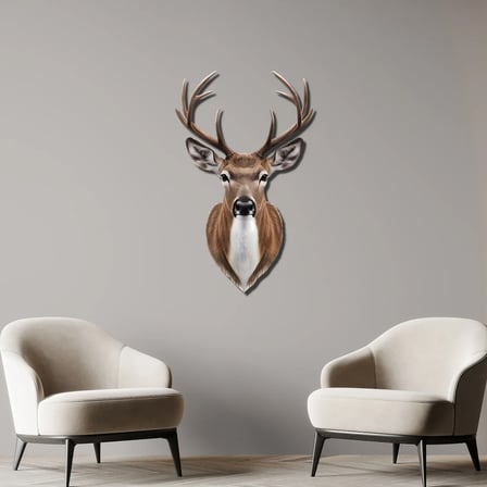Majestik Geyik Metal Tablo 60x95 cm