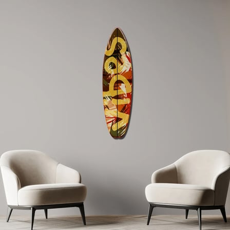 Vibes Sörf Tahtası Metal Tablo 20x75 cm