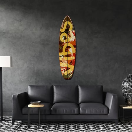 Vibes Sörf Tahtası Metal Tablo 20x75 cm