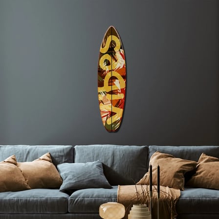 Vibes Sörf Tahtası Metal Tablo 20x75 cm