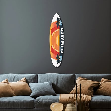 Summer Sörf Tahtası Metal Tablo 25x75 cm