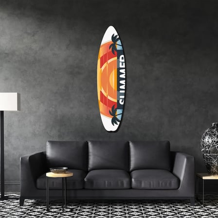 Summer Sörf Tahtası Metal Tablo 35x120 cm