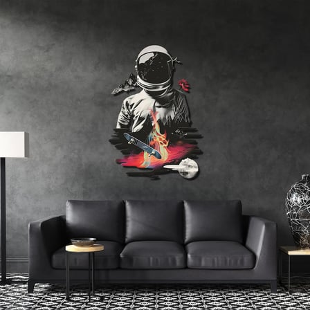 Sürrealist Astronot Metal Tablo 35x50 cm