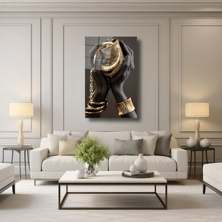 Gold Reverence Cam Tablo 80x125 cm