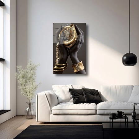 Gold Reverence Cam Tablo 80x125 cm
