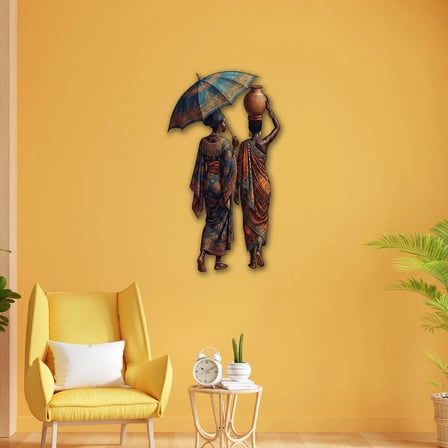 Etnik Afrika Kadınları Metal Tablo 28x50 cm