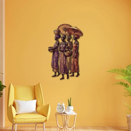 Renkli Afrikalı Kadınlar Metal Tablo 50x80 cm