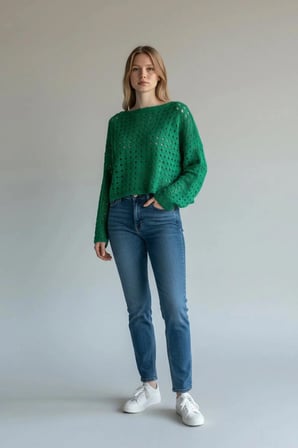 DELİKLİ CROP KAZAK