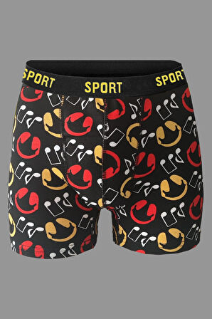 DeeAn Desenli Düz Karışık Erkek 9'lu Paket Pamuklu Boxer