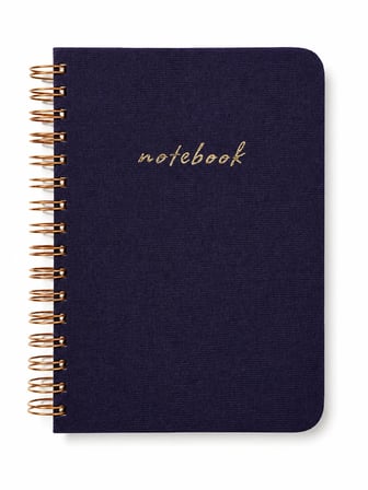 A5 Mor Keten Kapaklı Oval Kenar Spiralli Çizgili Defter 160 Sayfa 110 Gr Ivory Kâğıt Bakır Spiral