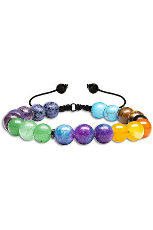 Sertifikalı Doğal Lapis Ametist Aventurin Kuvars Akik Kaplan Gözü Firuze Taşı 7 Çakra Bileklik