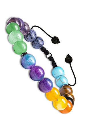 Sertifikalı Doğal Lapis Ametist Aventurin Kuvars Akik Kaplan Gözü Firuze Taşı 7 Çakra Bileklik