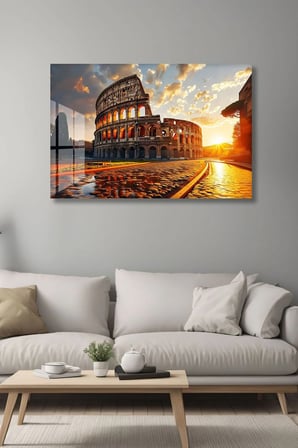Roma Kolezyum Cam Tablo 80x125 cm