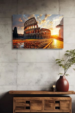 Roma Kolezyum Cam Tablo 80x125 cm