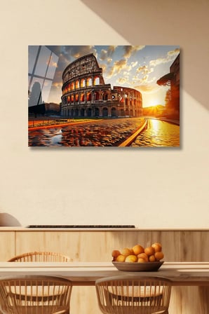 Roma Kolezyum Cam Tablo 80x125 cm