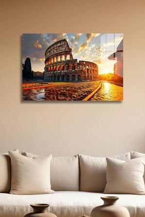 Roma Kolezyum Cam Tablo 80x125 cm