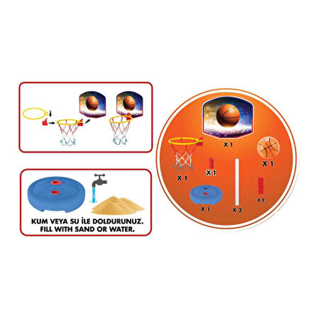 Nessi World Dede Küçük Ayaklı Basketbol Potası