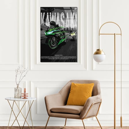 Kawasaki Ninja Yeşil Poster Cam Tablo 35x50 cm