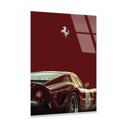 Ferrari 250 GTO Minimalist (Bordo) Cam Tablo 35x50 cm